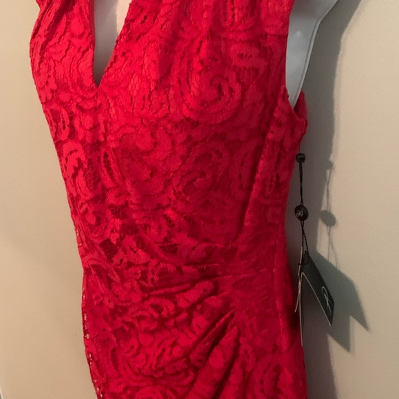 Designer Adrianna Papell Red Lace Dress Women’s 8 NEW NWT special occasion - Picture 7 of 12